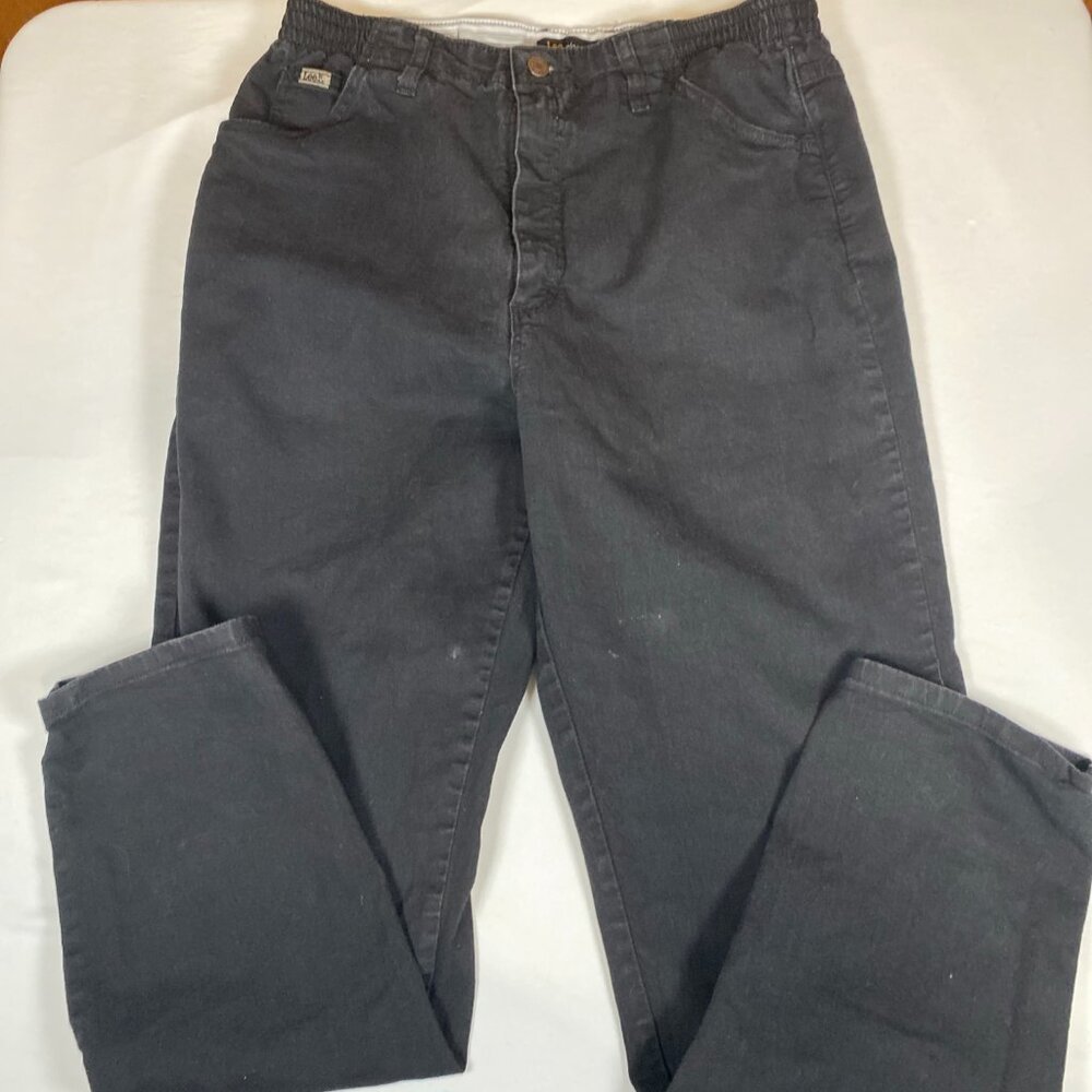 Lee Side Elastic Relaxed Fit 14 Medium Cotton Blend Black Jeans